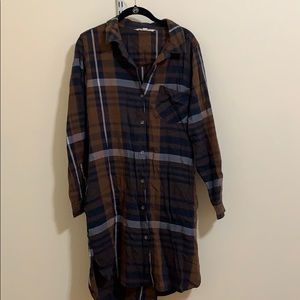 Plaid Button Up Dress
